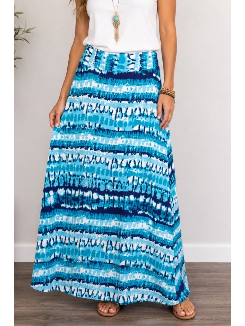Roz & Ali long flowing tie-dye maxi skirt in women's, size large
